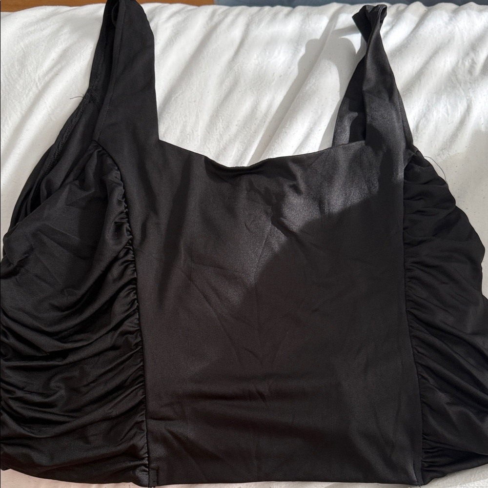 Forever 21+ Charcoal Satin Blouse